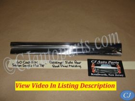 OEM 1959 1960 Cadillac Deville FLAT TOP RIGHT PASSENGER SIDE REAR ROOF PANEL MOLDING TRIM #4758193